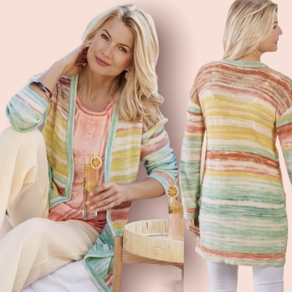 Soft Surroundings Juniper Open Front Cardigan Swe… - image 1